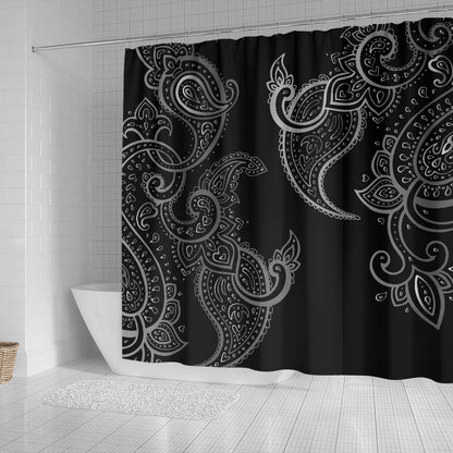 Grey Black Decor Shower Curtain