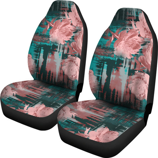 Pink Abstract Floral Car Seat Covers
