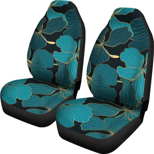 Green Flowers Car Seat Covers