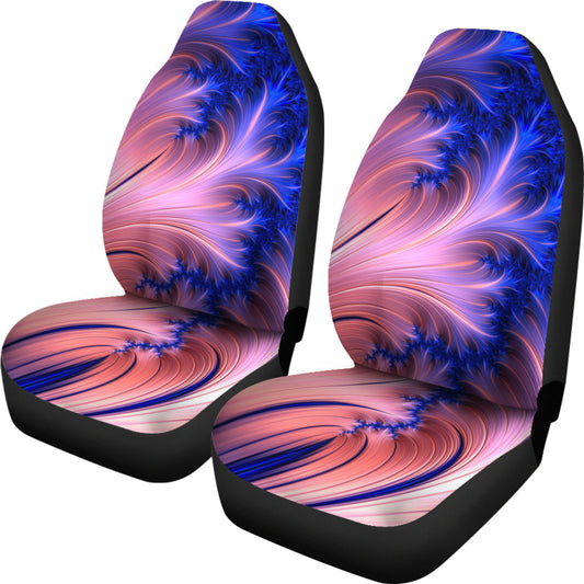 Blue Peach Abstract Car Seat Covers