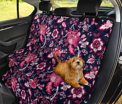 Pink Red Flowers Car Back Seat Pet Cover