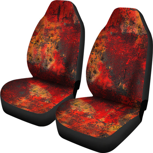 Orange Grunge Art Car Seat Covers