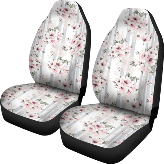 Pink Flower Stripes Car Seat Covers