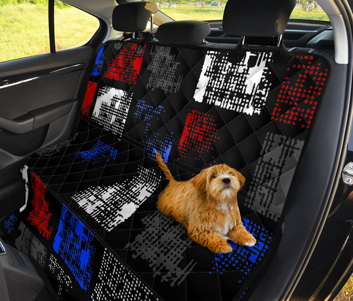 Abstract Blocks Car Back Seat Pet Cover