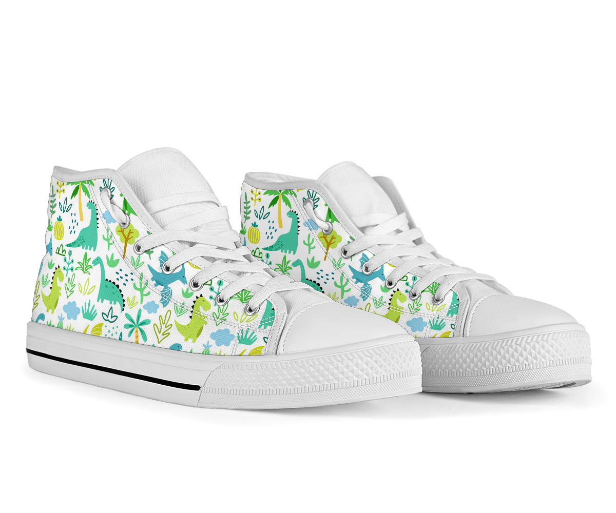 Green Kawaii Dinosour High Top Shoes – product image 2