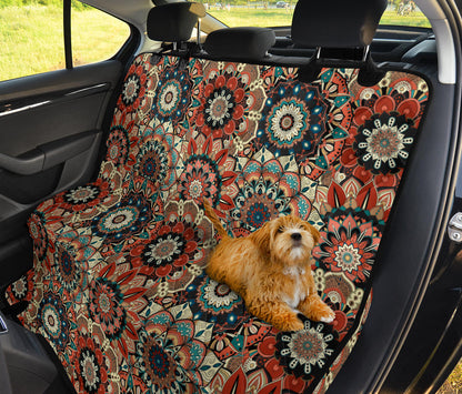 Brown Mandalas Car Back Seat Pet Cover