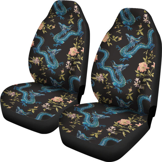 Dragon Flowers Car Seat Covers