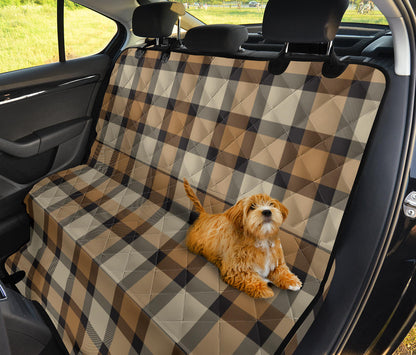 Brown Plaid Car Back Seat Pet Cover