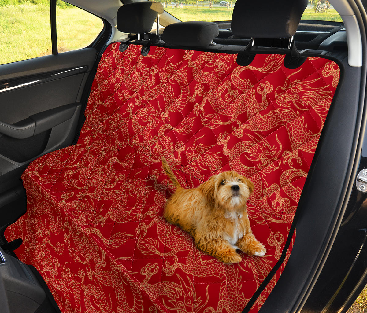 Red Dragon Car Back Seat Pet Cover