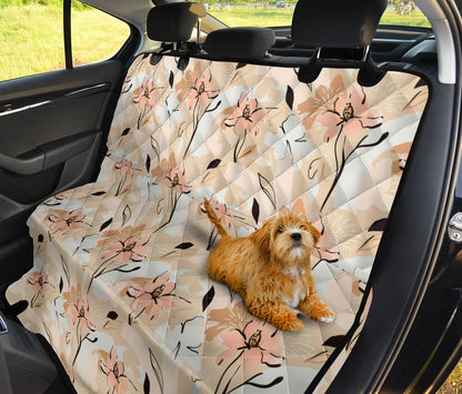Beige Leaves Car Back Seat Pet Cover