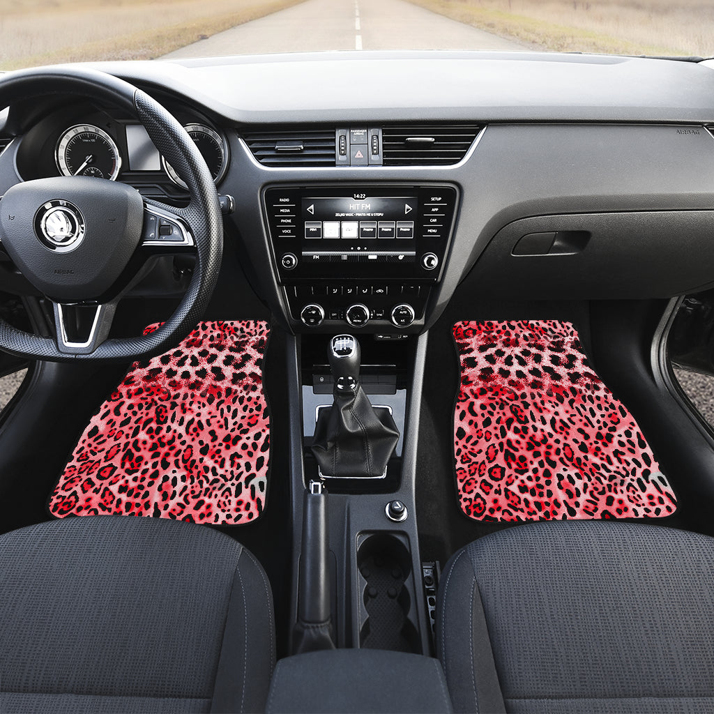 Pink Leopard Print Car Floor Mats