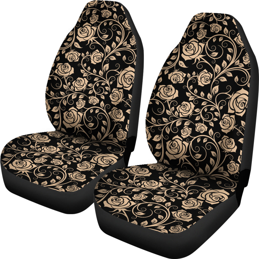 Tan Roses Decor Car Seat Covers