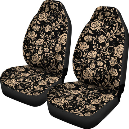 Tan Roses Decor Car Seat Covers