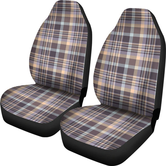 Beige Plaid Car Seat Covers