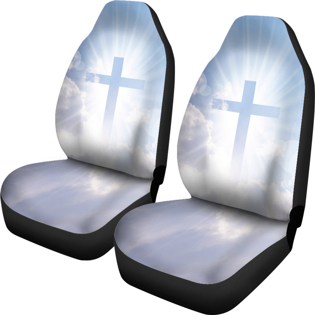 Cross and Clouds Printed Car Seat Covers