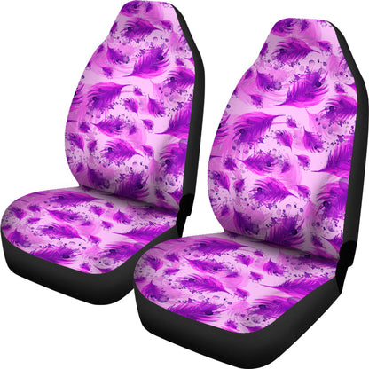 Purple Feathers Car Seat Covers