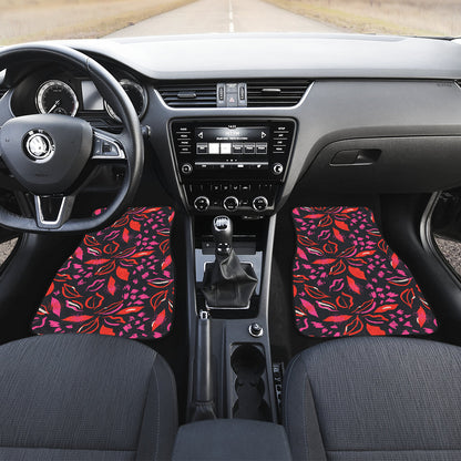 Red Floral Lips Car Floor Mats