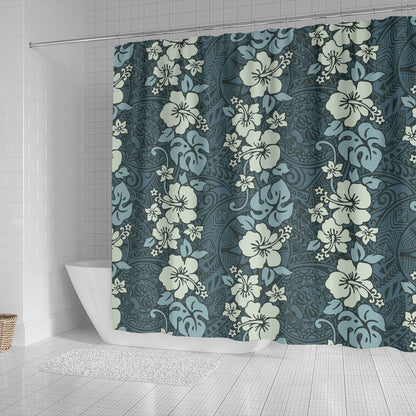 Floral Tribal Polynesian Shower Curtain