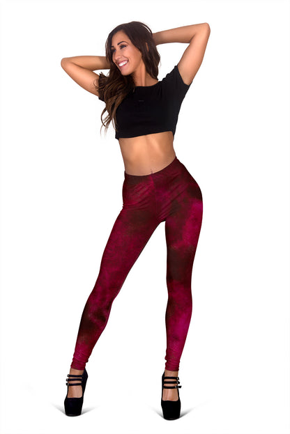 Red Tie Dye Grunge Leggings