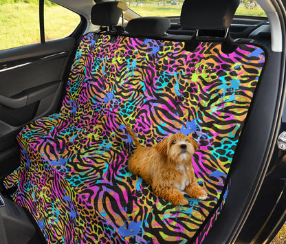 Colorful Abstract Animal Print Car Back Seat Pet Cover