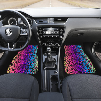 Colorful Leopart Print Car Floor Mats