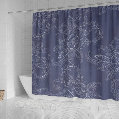Blue Grey Decor Shower Curtain