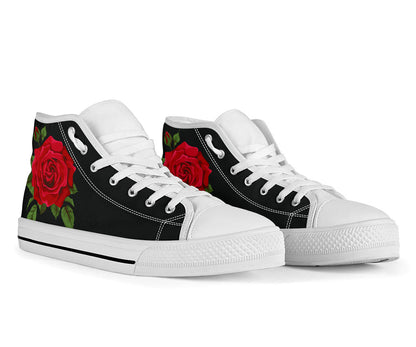 Red Rose Shoes White Sole Black High Top Shoes – product image 2