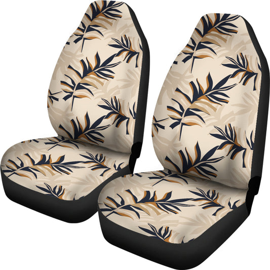 Beige Leaves 2 Car Seat Covers