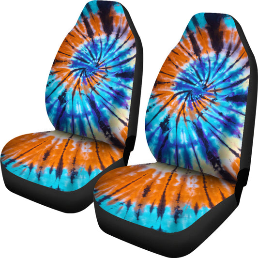 Blue & Orange Tie Dye Car Seat Covers