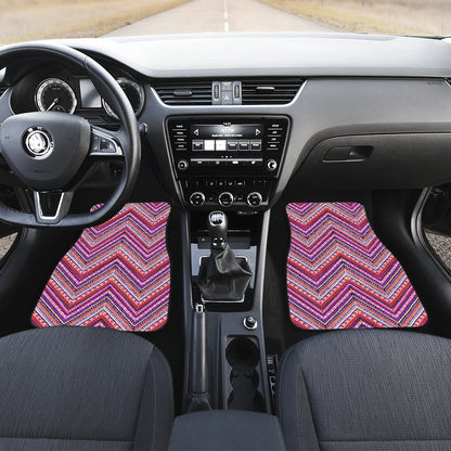 Pink Ethnic Zig Zag Car Floor Mats