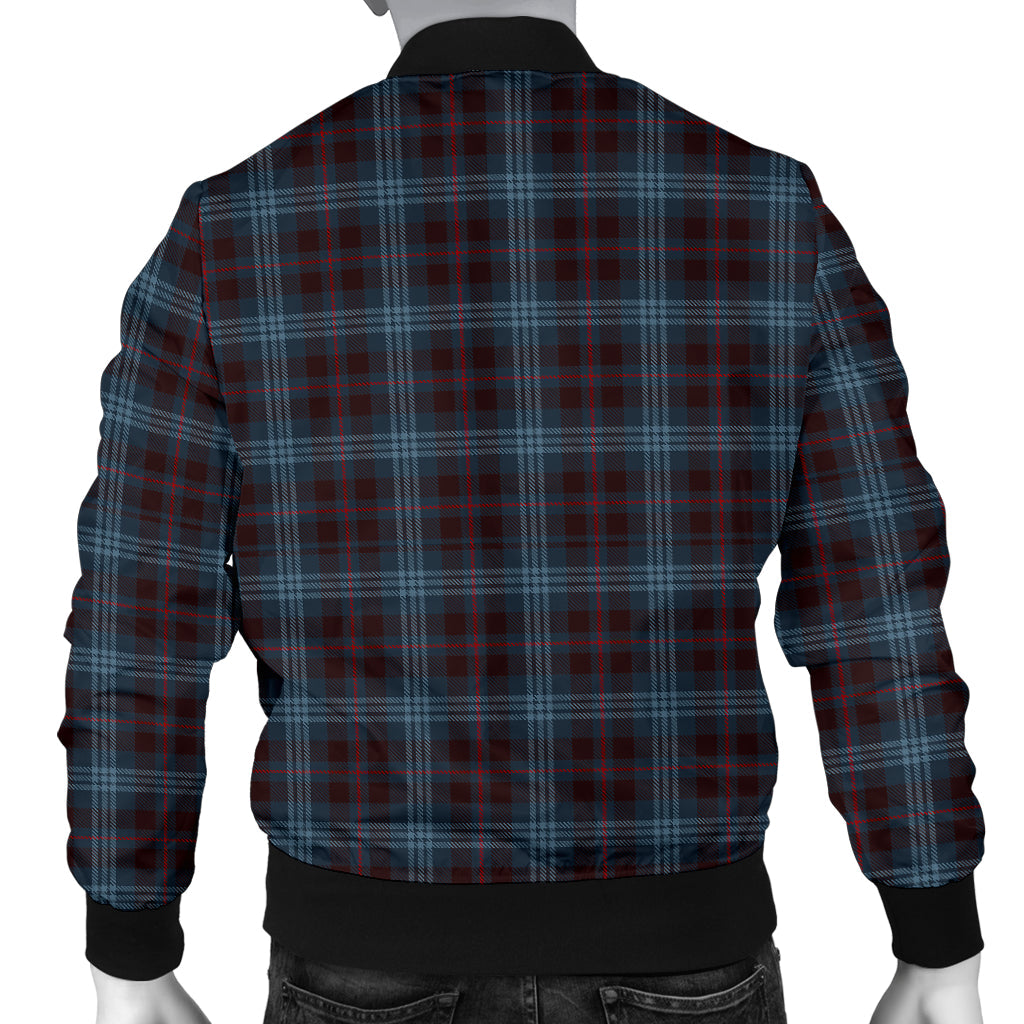 Mens Blue Plaid Bomber Jacket