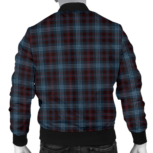 Mens Blue Plaid Bomber Jacket