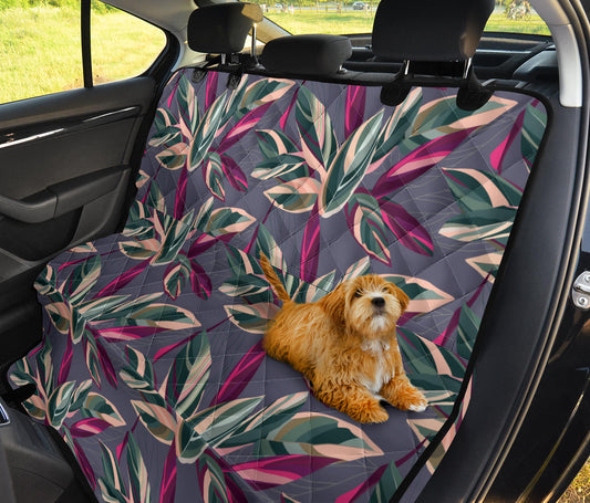 Floral Leaves Car Back Seat Pet Cover