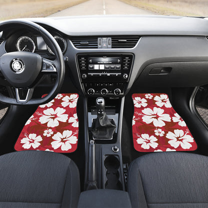 Red Aloha Flowers Car Floor Mats