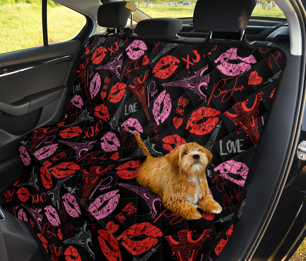Pink Red Lips Car Back Seat Pet Cover