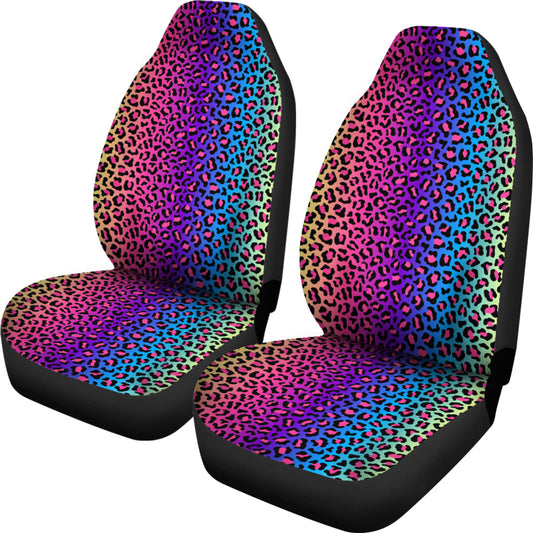 Colorful Leopart Print Car Seat Covers
