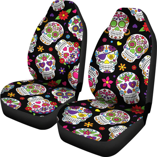 Colorful Sugar Skulls Car Seat Covers