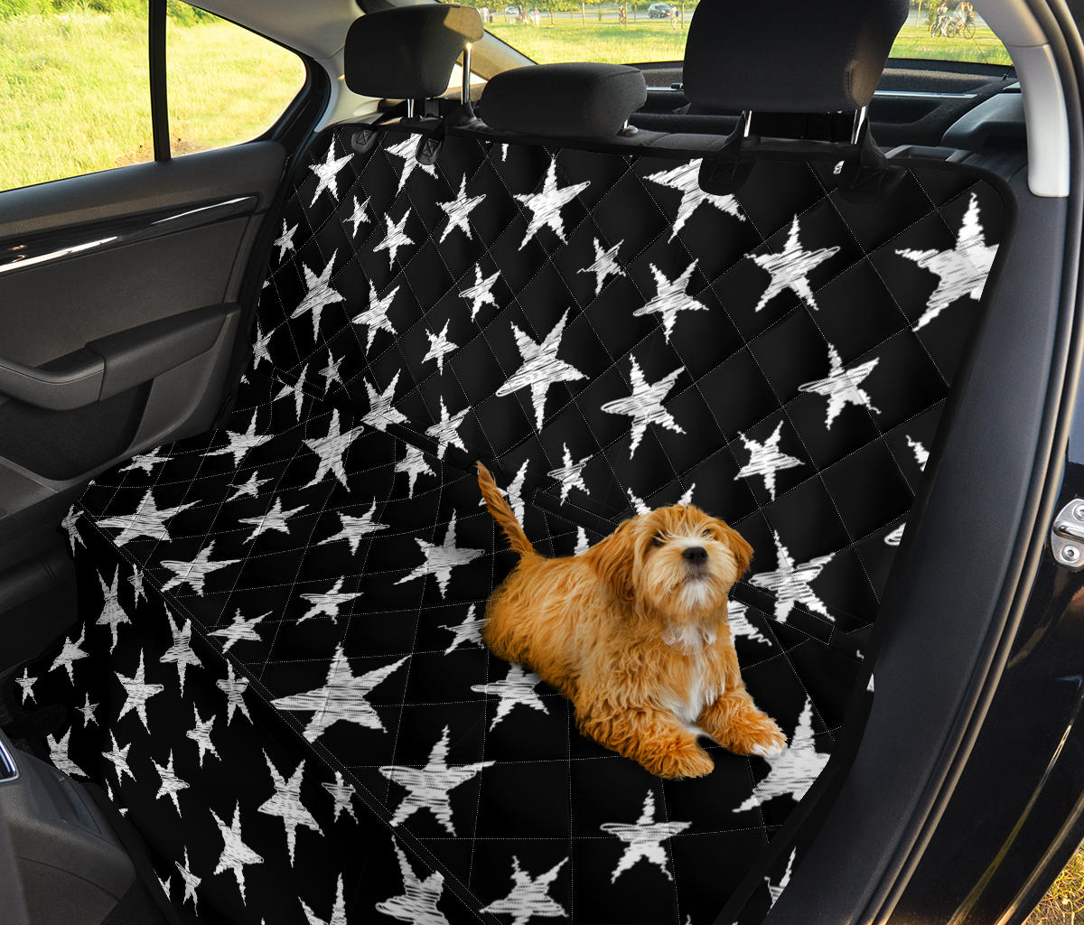 Black Stars Pattern Car Back Seat Pet Cover