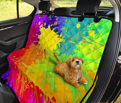 Colorful Paint Splatter Abstract Art Car Back Seat Pet Cover