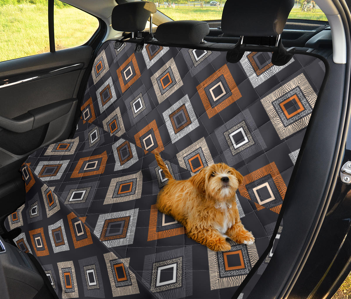 Retro Blocks Car Back Seat Pet Cover