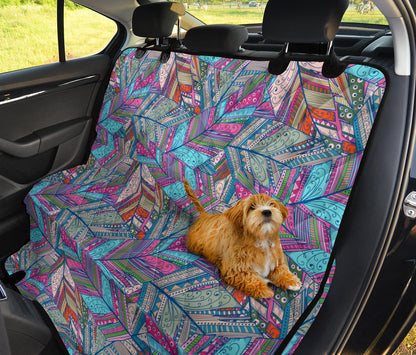 Colorful Feathers Car Back Seat Pet Cover