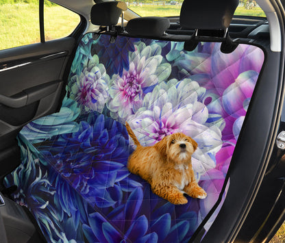 Blue Pink Floral Car Back Seat Pet Cover