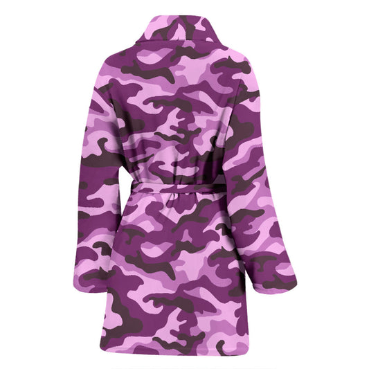 Womens Purple Camouflage Bath Robe