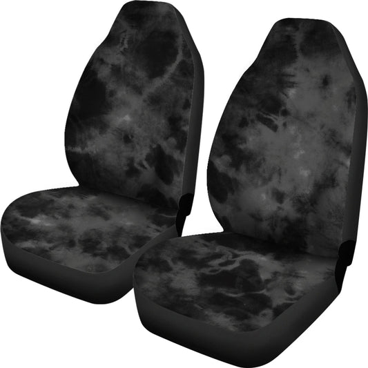 Dark Grey Grunge Tie Dye Car Seat Covers