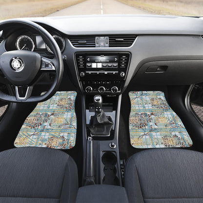 Floral Plaid Car Floor Mats