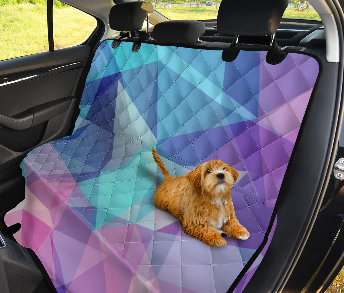 Pink Blue Abstract Triangles Car Back Seat Pet Cover