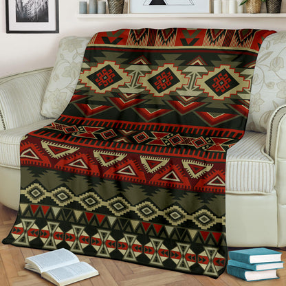 Red & Brown Boho Aztec Blanket