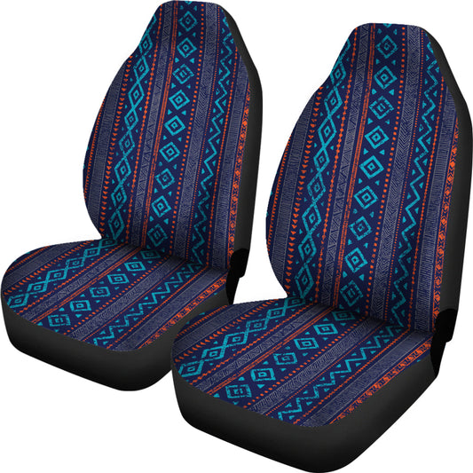 Blue Ethnic Stripes Car Seat Covers