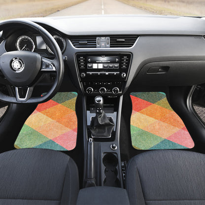 Pastel Diamond Plaid Car Floor Mats