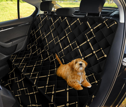 Black & Gold Plaid Car Back Seat Pet Cover